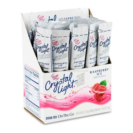 Marjack Crystal Light On-The-Go Mix Sticks, Raspberry Ice, 0.08 oz., 30/Box KRF7980